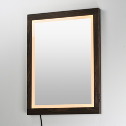 Sawyer 24"x32" Walnut Framed LED Mirror