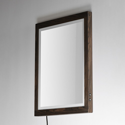 Sawyer 24"x32" Walnut Framed LED Mirror